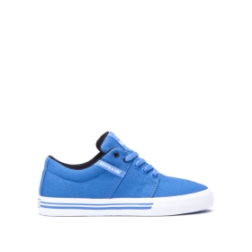 Supra Kids STACKS II VULC Low Top Shoes Blue/White | US-16699